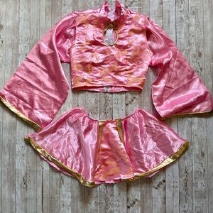 Pink and gold kimono style dragon princess Halloween costume set